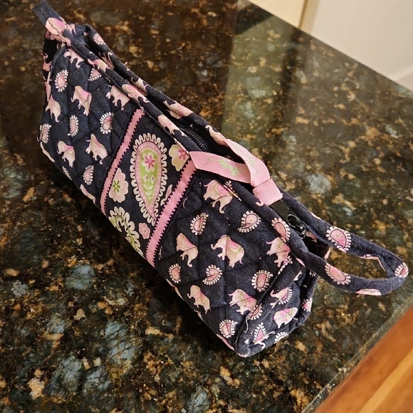 Vera Bradley Handbags - Vera Bradley Paisley & Pink Elephant Quilted Cosmetic Case